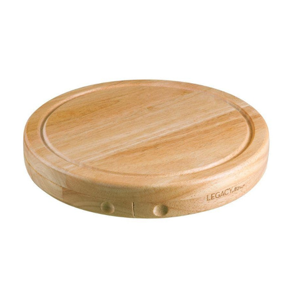 Colt's Fan Legacy Cheese Cutter Set In  Lovely Sliding Bamboo Display Case - Picture 2 of 6